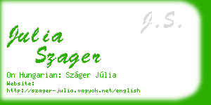 julia szager business card